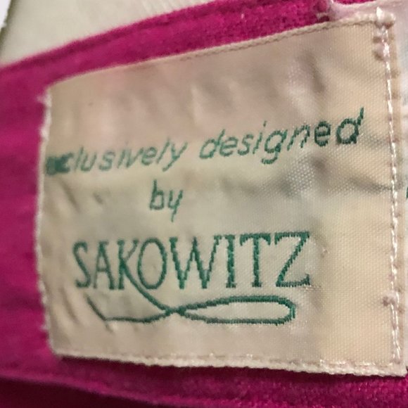 Vintage Fuchsia Raw Silk Sakowitz dress - Picture 5 of 6